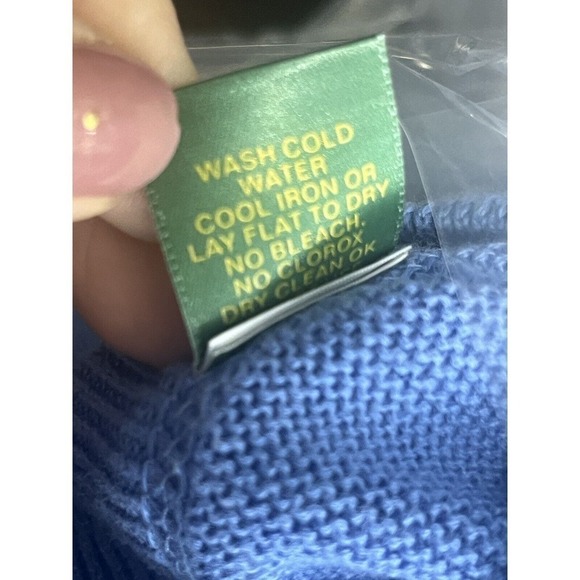 Peru Unlimited Mens Sweater Size Large Blue Crew Neck Pima Cotton Interlock - Picture 5 of 12